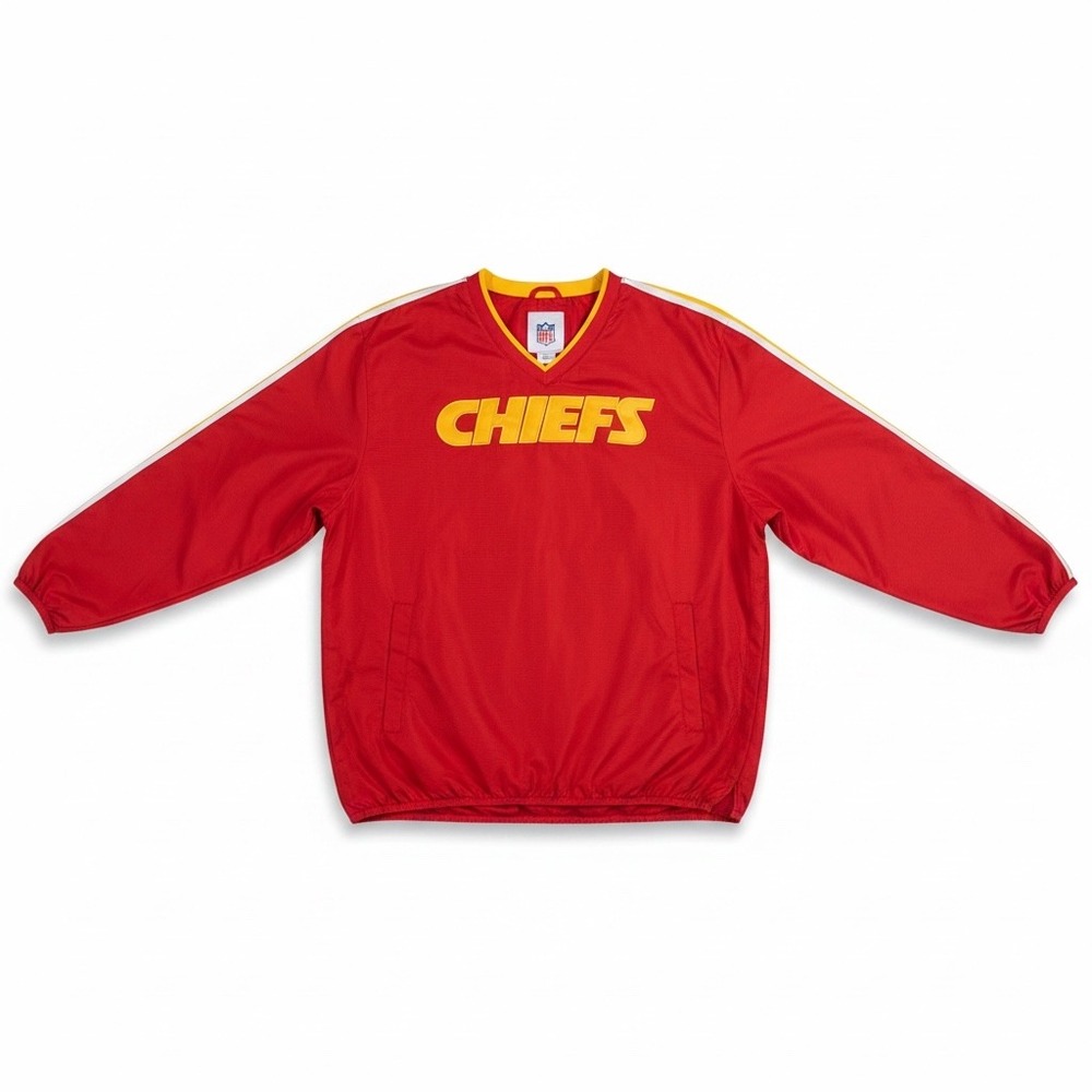 NFL Kansas City Chiefs Red V-Neck Pullover Windbreaker Jacket Mens XL G-III